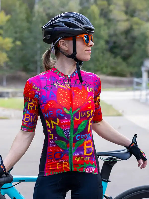 See Me Pink Women's Reborn Cycling Jersey on model  | Cycology AUS