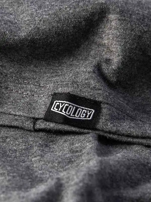 Surgically Enhanced Mens Grey Long Sleeve T shirt collar | Cycology AUS