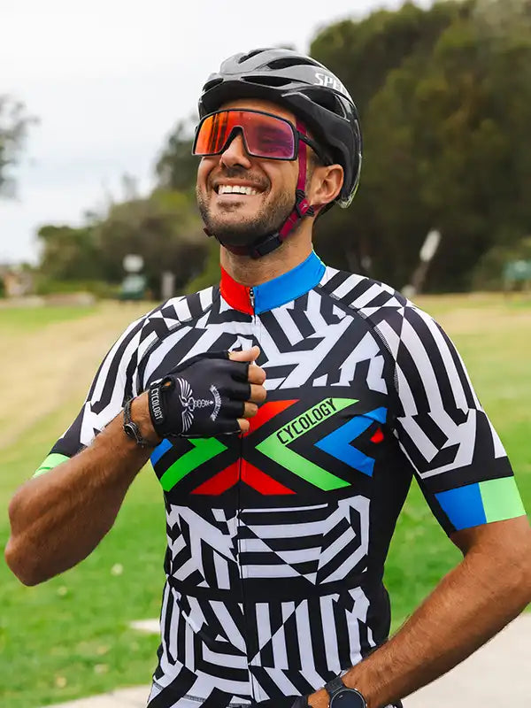 Summit #2 White Men's Cycling Jersey on model | Cycology AUS