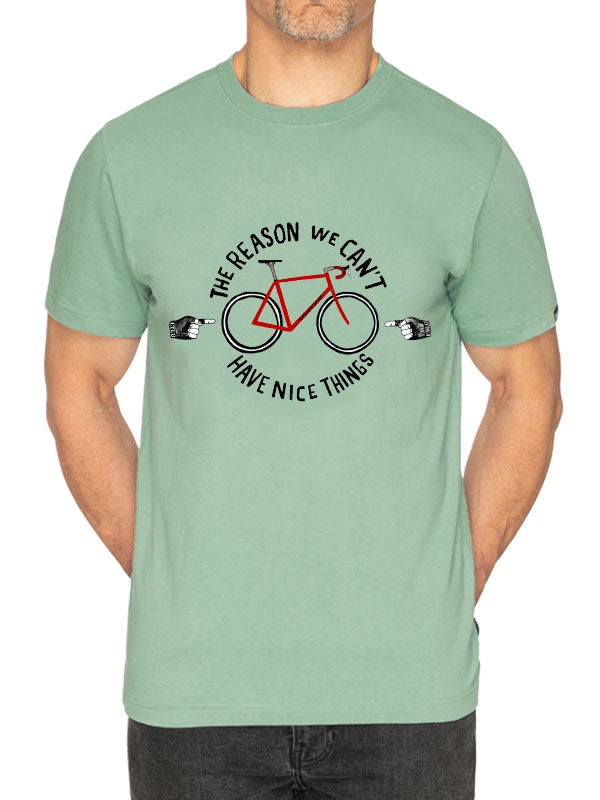 The Reason Mens Green Cycling T-Shirt Front | Cycology AUS
