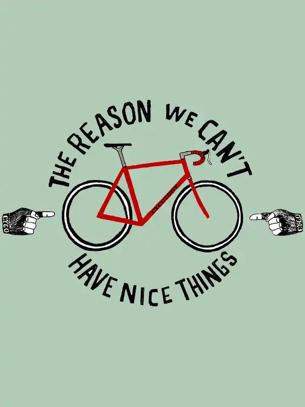 The Reason Mens Green Cycling T-Shirt graphic close up | Cycology AUS