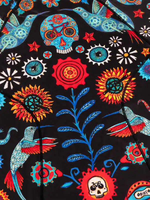 Tijuana Black Women's Long Sleeve Cycling Base Layer Close up of graphic| Cycology AUS