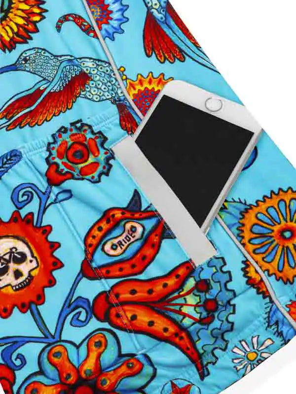 Tijuana Blue Women's Long Sleeve Cycling Jersey Zipper picket.| Cycology AUS