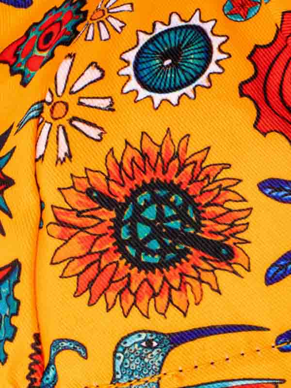 Tijuana Yellow Classic Cycling Cap Graphic close up | Cycology AUS