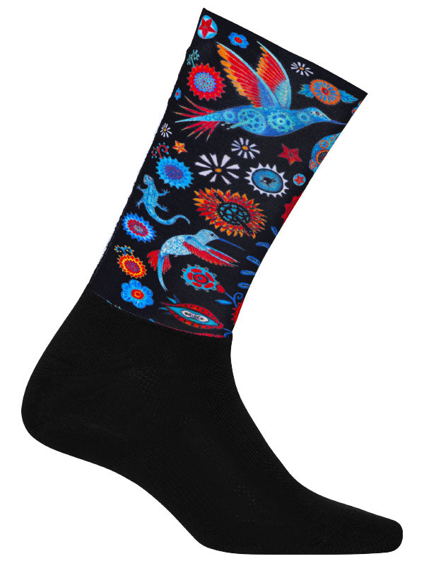 Tijuana Black Aero Cycling Socks side | Cycology AUS