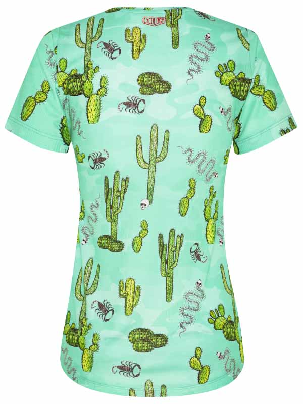 Totally Cactus Women's Green Technical T shirt Back | Cycology AUS