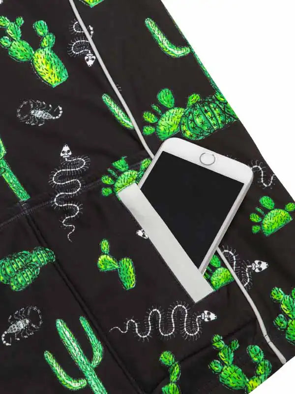 Totally Cactus Black Men's Long Sleeve Cycling Jersey Pocket | Cycology AUS