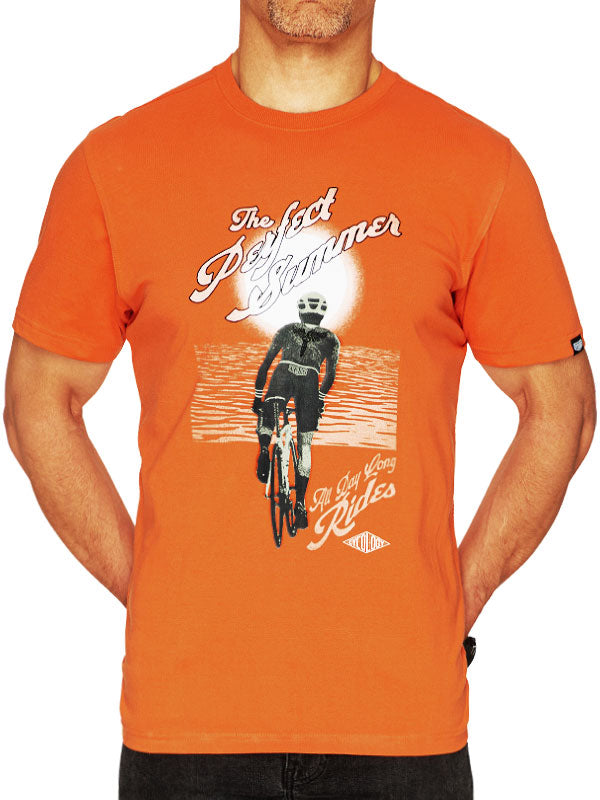 Perfect Summer Mens Orange Cycling T-Shirt  Front | Cycology AUS
