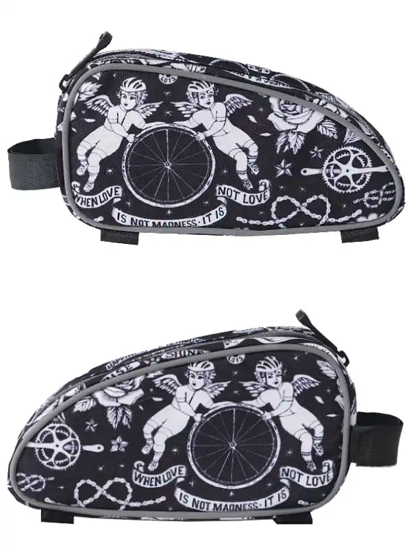 Velo Tattoo Black Top Tube Bike Bag Side View | Cycology AUS