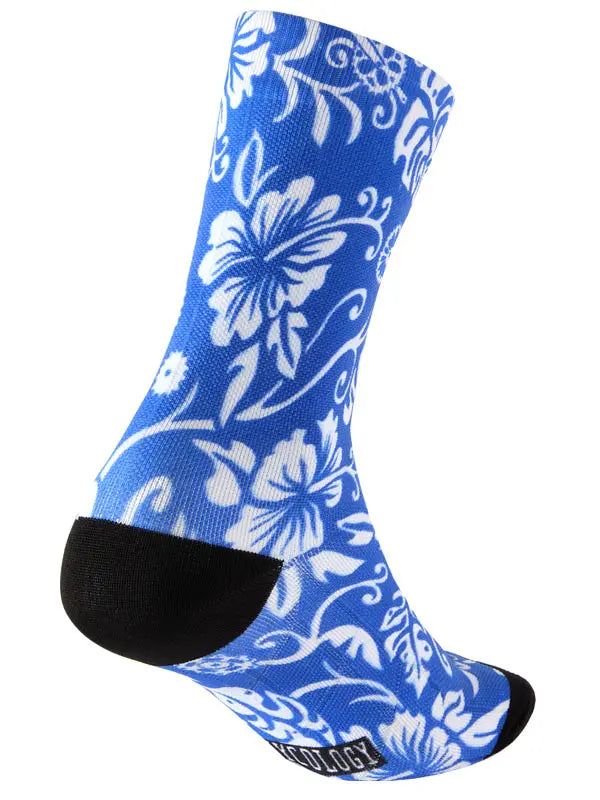 Waimea Blue Cycling Socks Heel | Cycology AUS