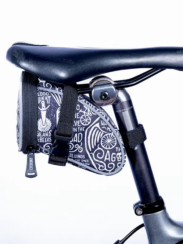 Wisdom Black Bike Saddle Bag side | Cycology AUS