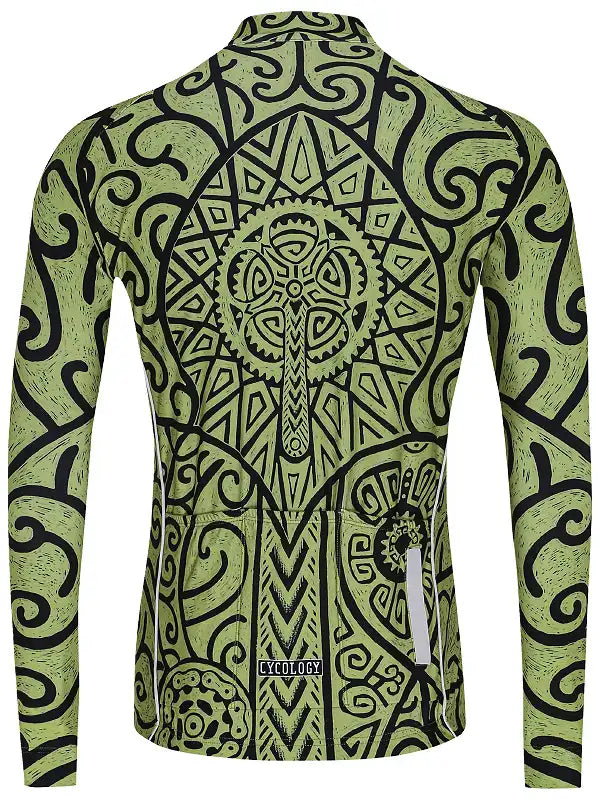 Zanzibar Green Men's Long Sleeve Cycling Jersey Back  | Cycology AUS