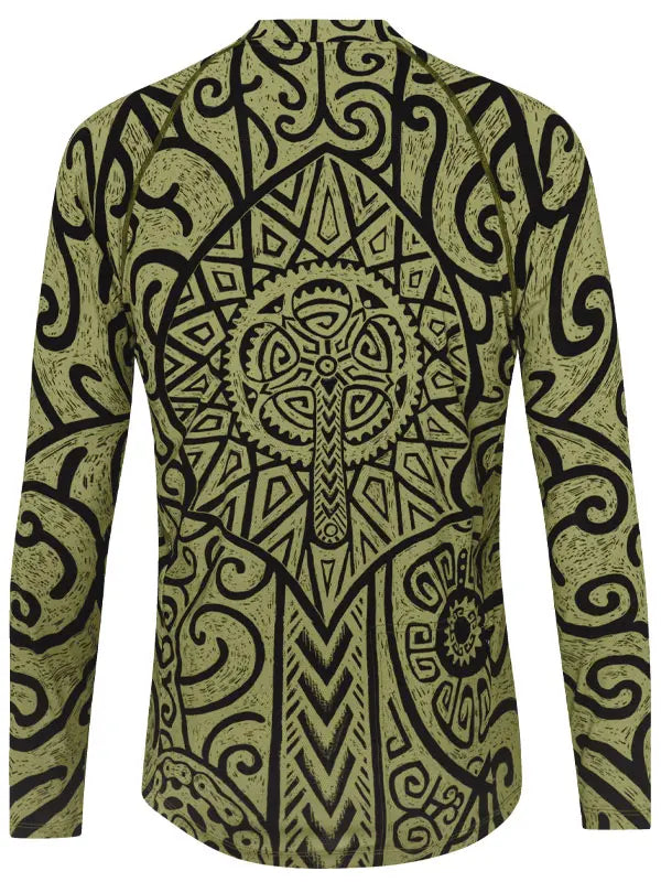 Zanzibar Green Long Sleeve Mountain Bike Jersey Back | Cycology AUS