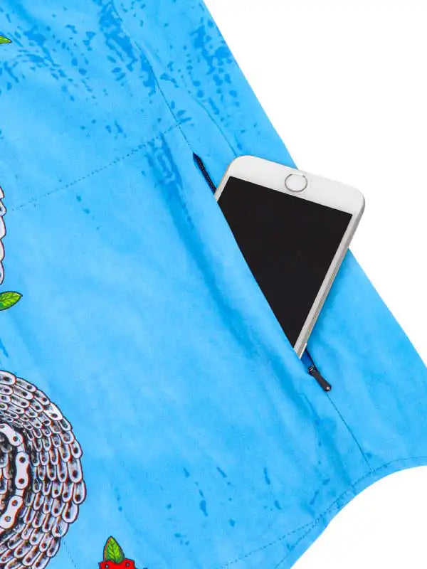 Dragon Blue Men's Gravel Cycling Shirt Pocket | Cycology AUS