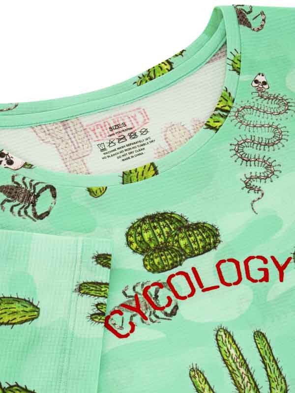 Totally Cactus Women's Green Technical T shirt Neck | Cycology AUS