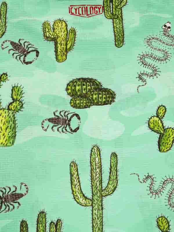 Totally Cactus Women's Green Technical T shirt Graphic close up | Cycology AUS