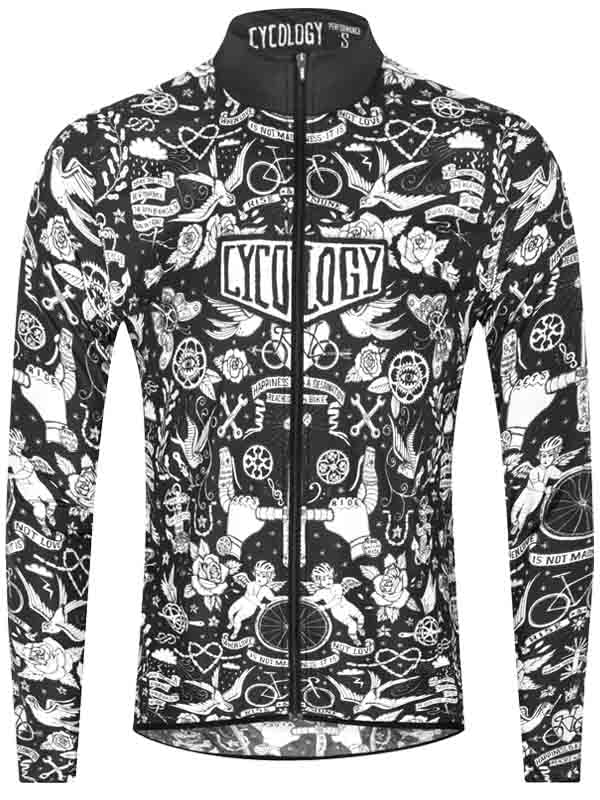 Velo Tattoo Mens Lightweight Black Windproof Jacket | Cycology AUS