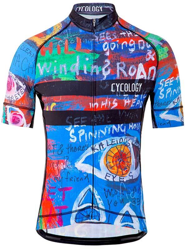 8 Days Mens Blue Cycling Jersey Front View| Cycology Clothing AUS