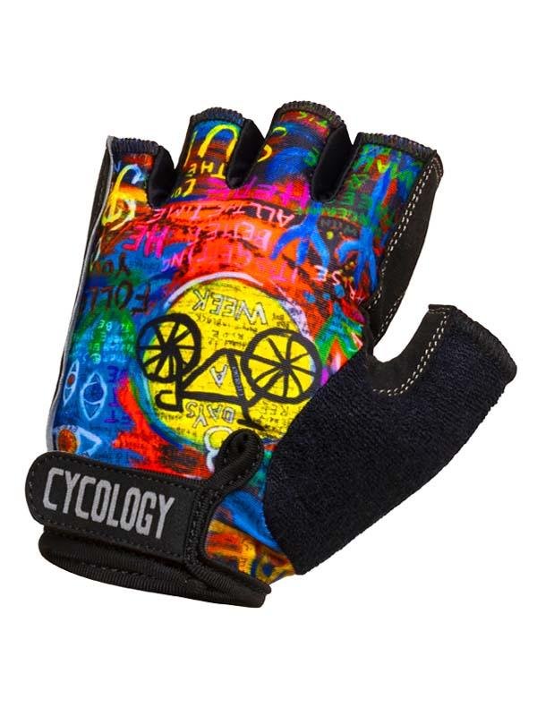 8 Days Blue Cycling Gloves Up Front View| Cycology Clothing AUS