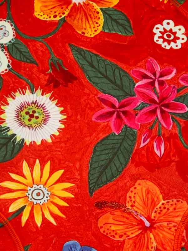 Aloha Red Women's Long Sleeve Base Layer Design Close Up