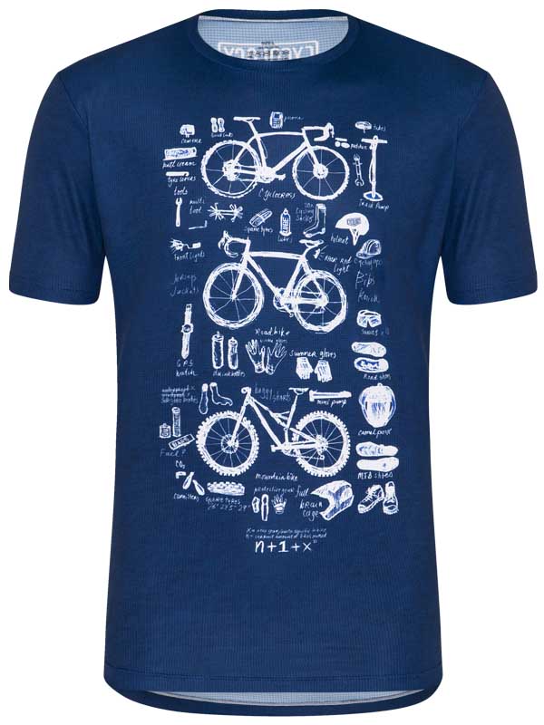 Bike Maths Men's Blue Technical T-shirt | Cycology AUS
