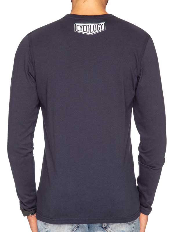 Blueprint MTB Men's Navy Long Sleeve T-shirt  Back | Cycology AUS