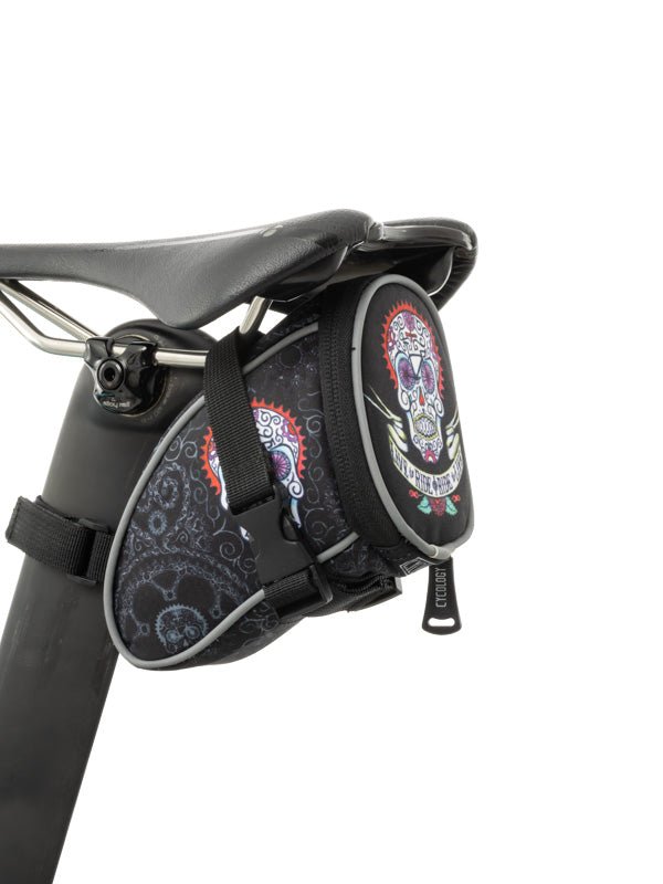 Day of the Living Black Bike Saddle Bag | Cycology AUS