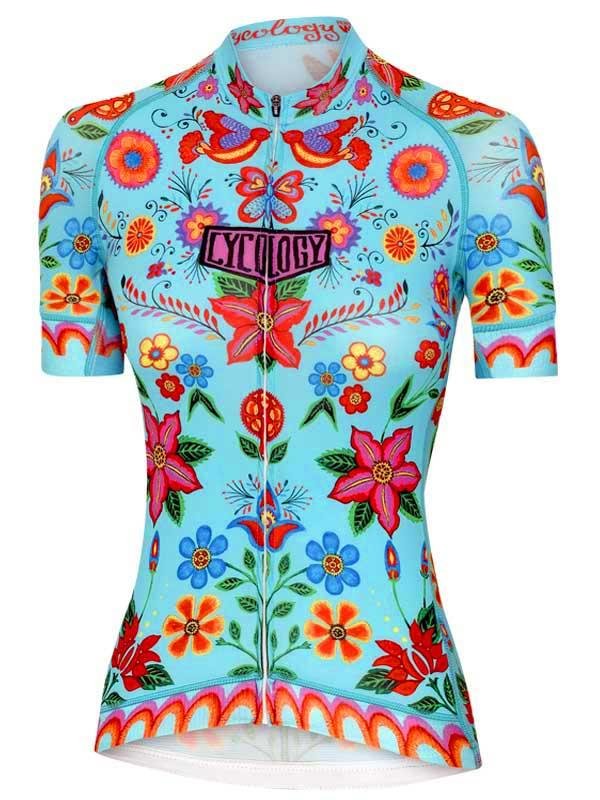 Frida Aqua Womens Short Sleeve Cycling Jersey | Cycology AUS