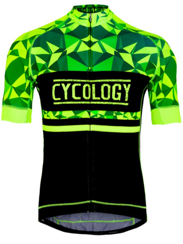 Geometric Lime Mens Cycling Jersey | Cycology AUS