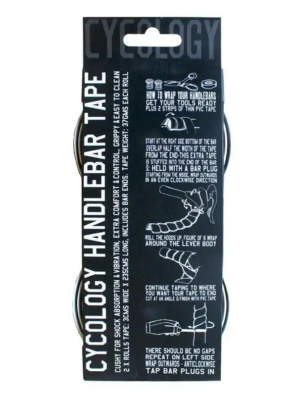 Cycology handlebar tape for cycling, shock absorption, grip & control, includes PVC strips & bar plugs