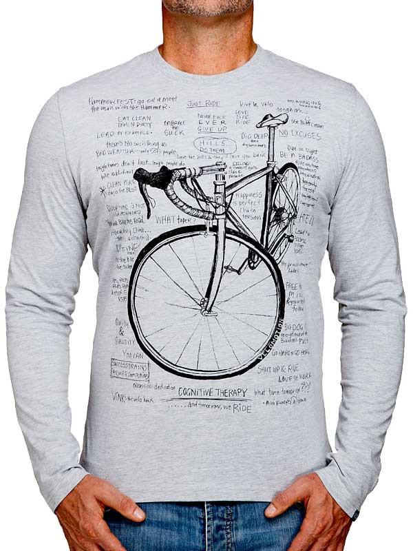 Cognitive Therapy Mens Grey Long Sleeve Cycling Tee