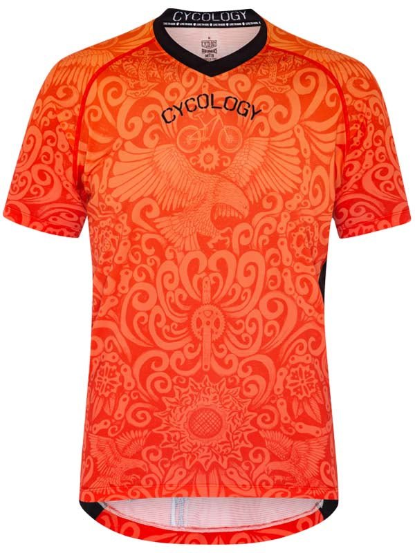 Life On Bars Short Sleeve Orange Mountain Bike Jersey | Cycology AUS