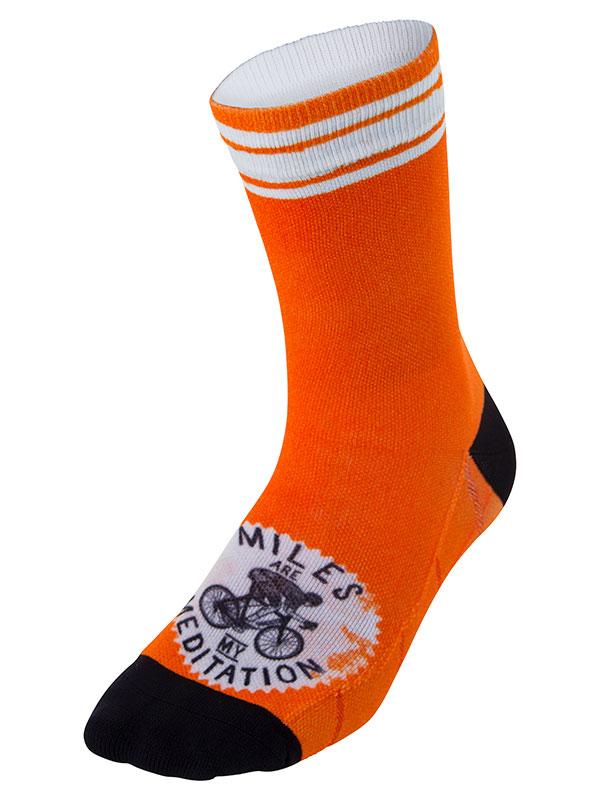 Miles are my Meditation (Orange) Cycling Socks 