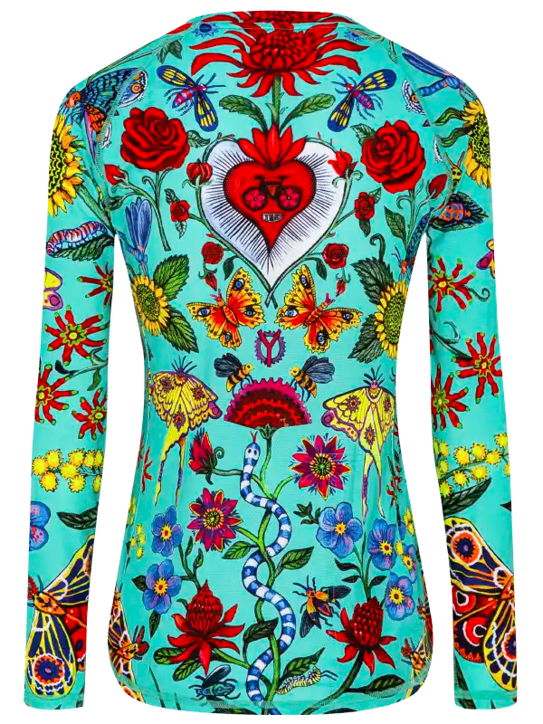 River Road Women's Long Sleeve MTB Jersey Aqua