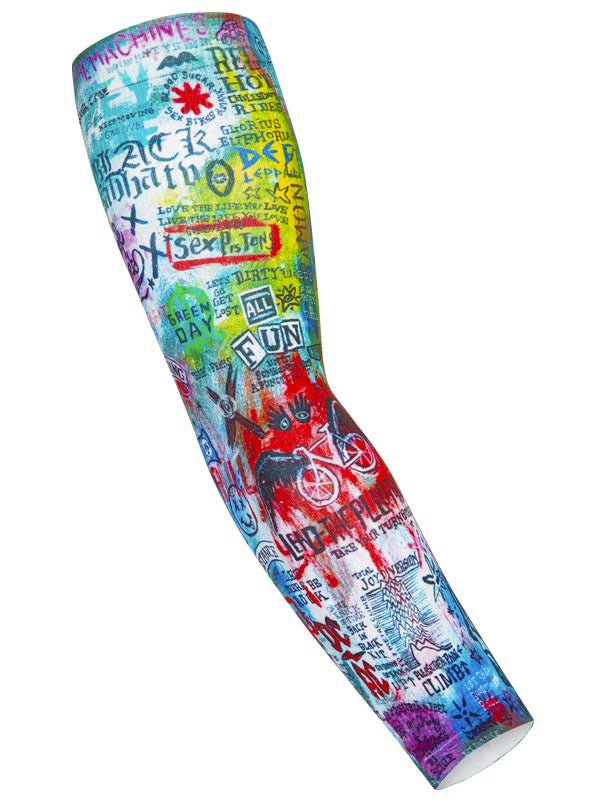 Rock N Roll Blue Cycling Sun Sleeves | Cycology AUS