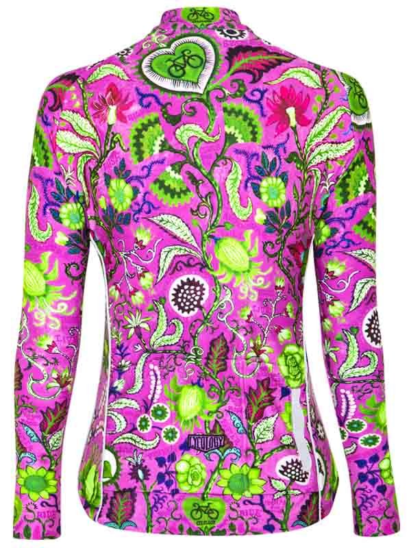 Secret Garden Womens Pink Long Sleeve Cycling Jersey | Cycology AUS