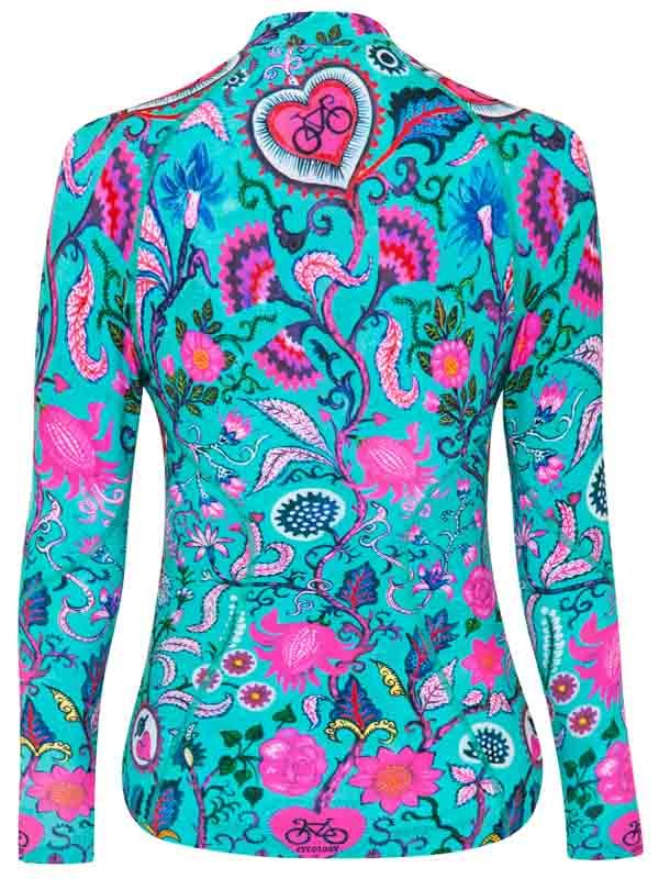 Secret Garden Blue Long Sleeve Base Layer | Cycology AUS