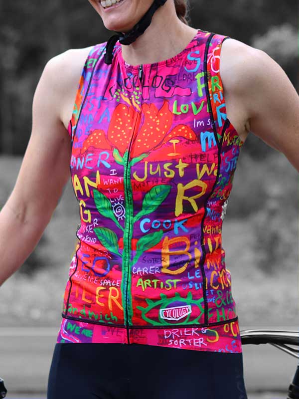 See Me Pink Sleeveless Cycling Jersey | Cycology AUS
