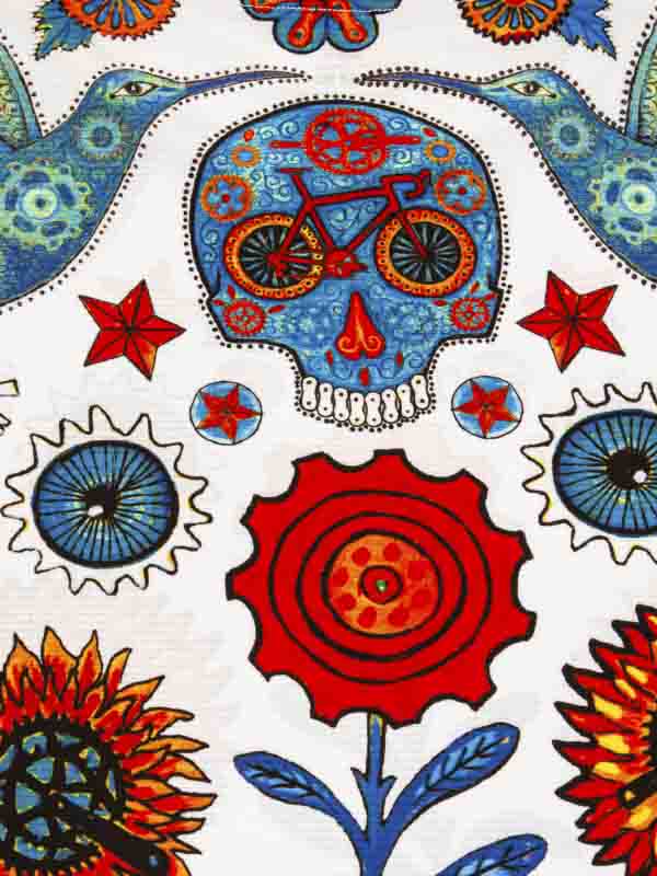 Tijuana Women's White Technical T shirt design close up | Cycology AUS