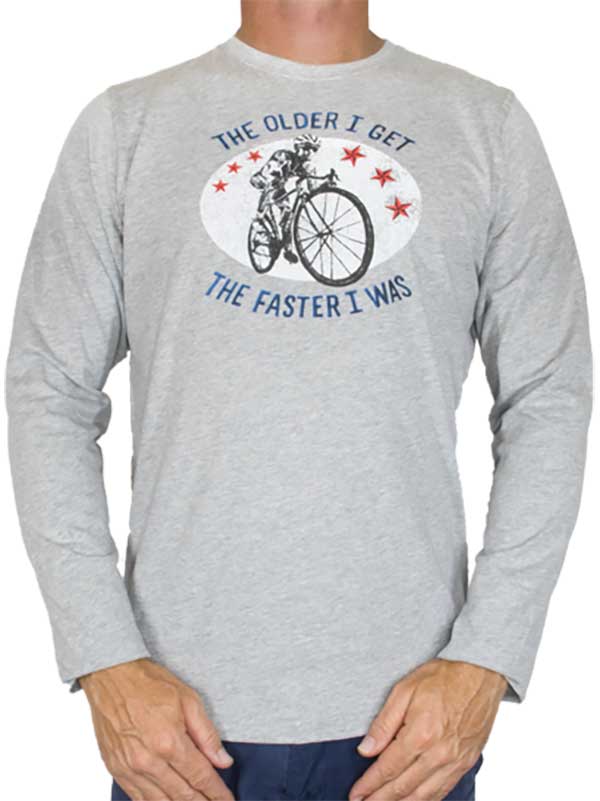 The Faster I Was Men's Grey Long Sleeve T shirt | Cycology AUS