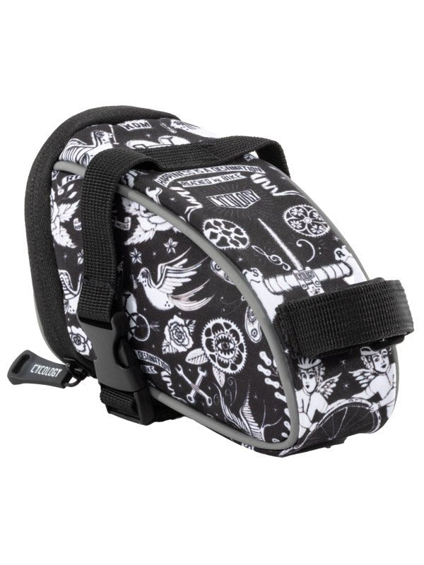 Velo Tattoo Black Bike Saddle Bag | Cycology AUS