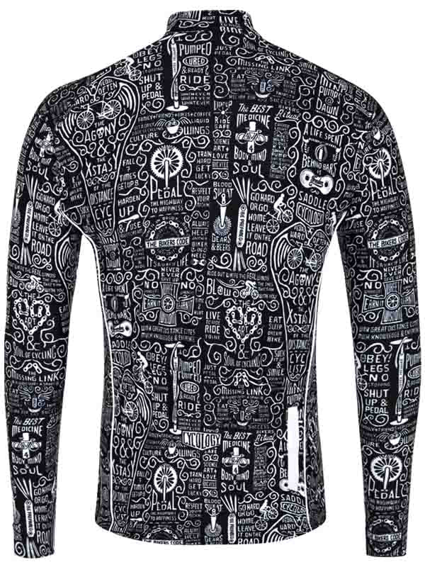 Wisdom Mens Black Long Sleeve Cycling Jersey | Cycology AUS