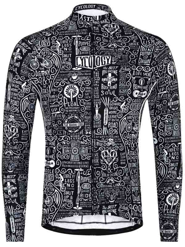 Wisdom Mens Black Long Sleeve Cycling Jersey | Cycology AUS