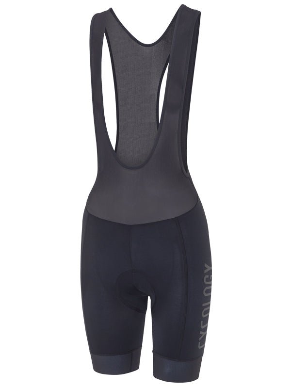 Womens Black Logo Cycling Bib Shorts | Cycology AUS