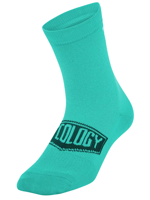 Cycology Aqua Reflective Logo Cycling Socks | Cycology AUS