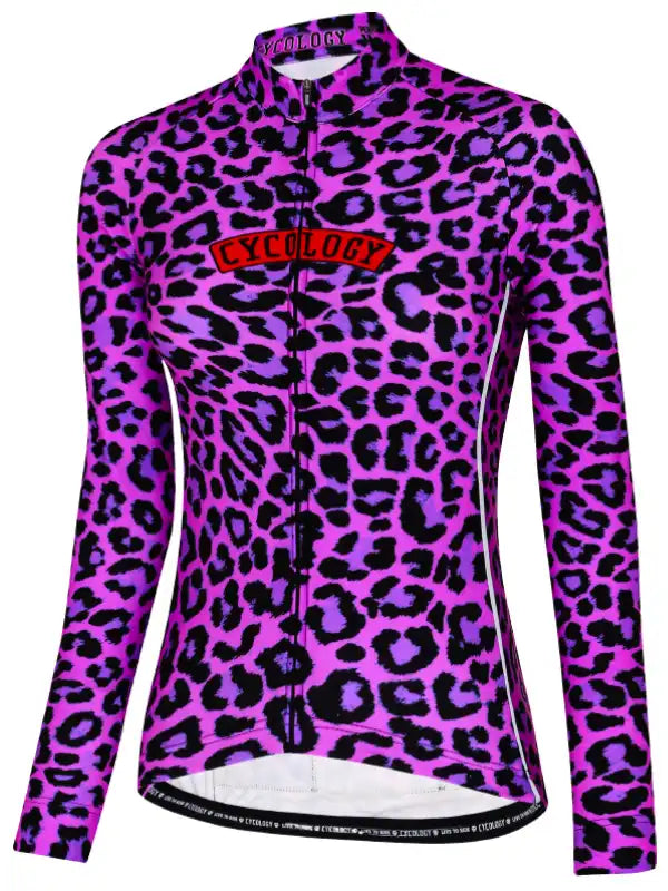 Kitty Pink Women's Long Sleeve Cycling Jersey Front  | Cycology AUS