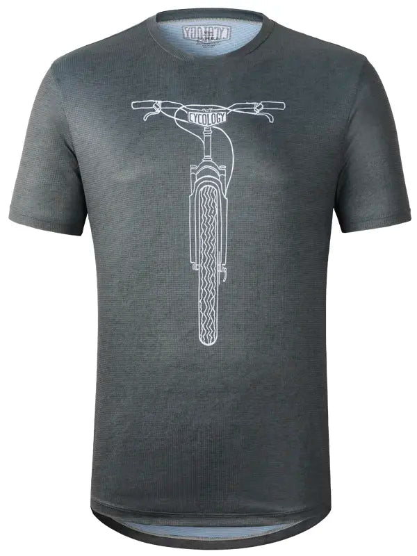 Bike It List Grey Men's Technical T shirt  Front | Cycology AUS
