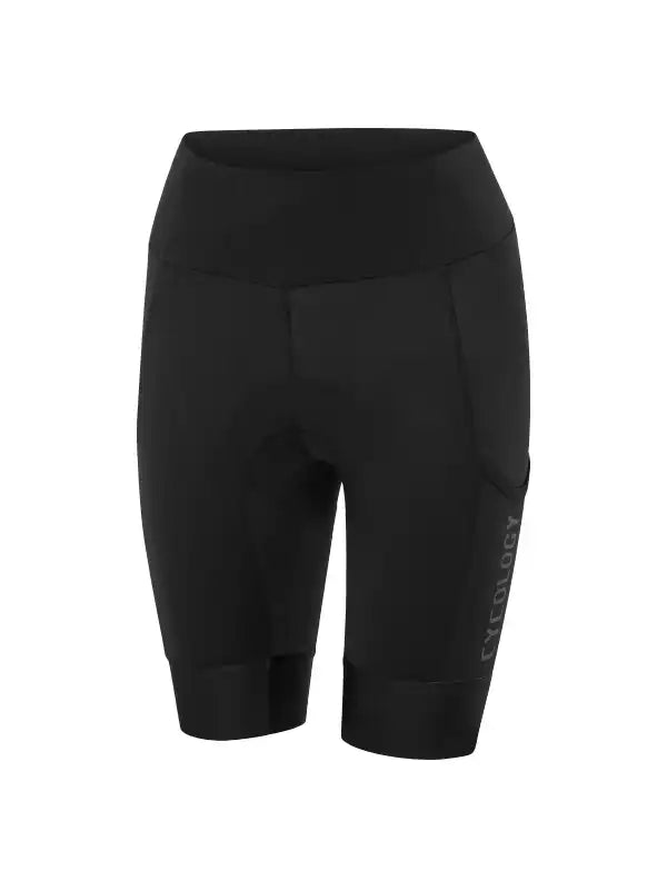 Cycology Women's Black Cargo Cycling Shorts front image | Cycology AUS