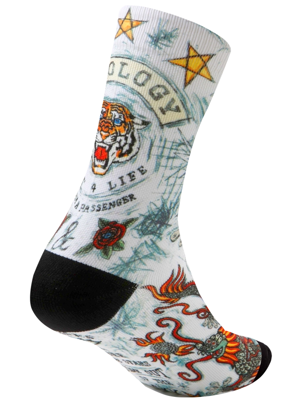 City of Angels White Cycling Socks Side  | Cycology AUS