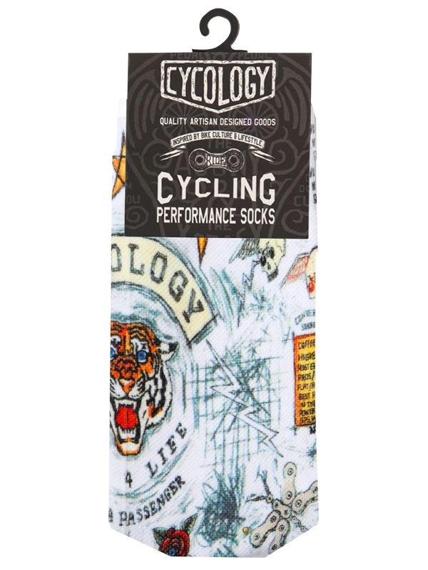 City of Angels White Cycling Socks Packaging | Cycology AUS